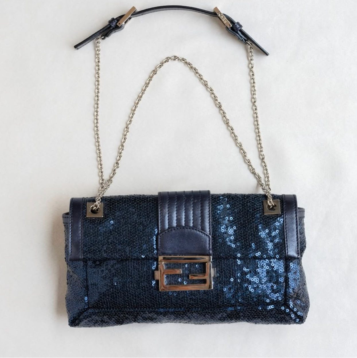 Fendi Baguette Blue Sequin