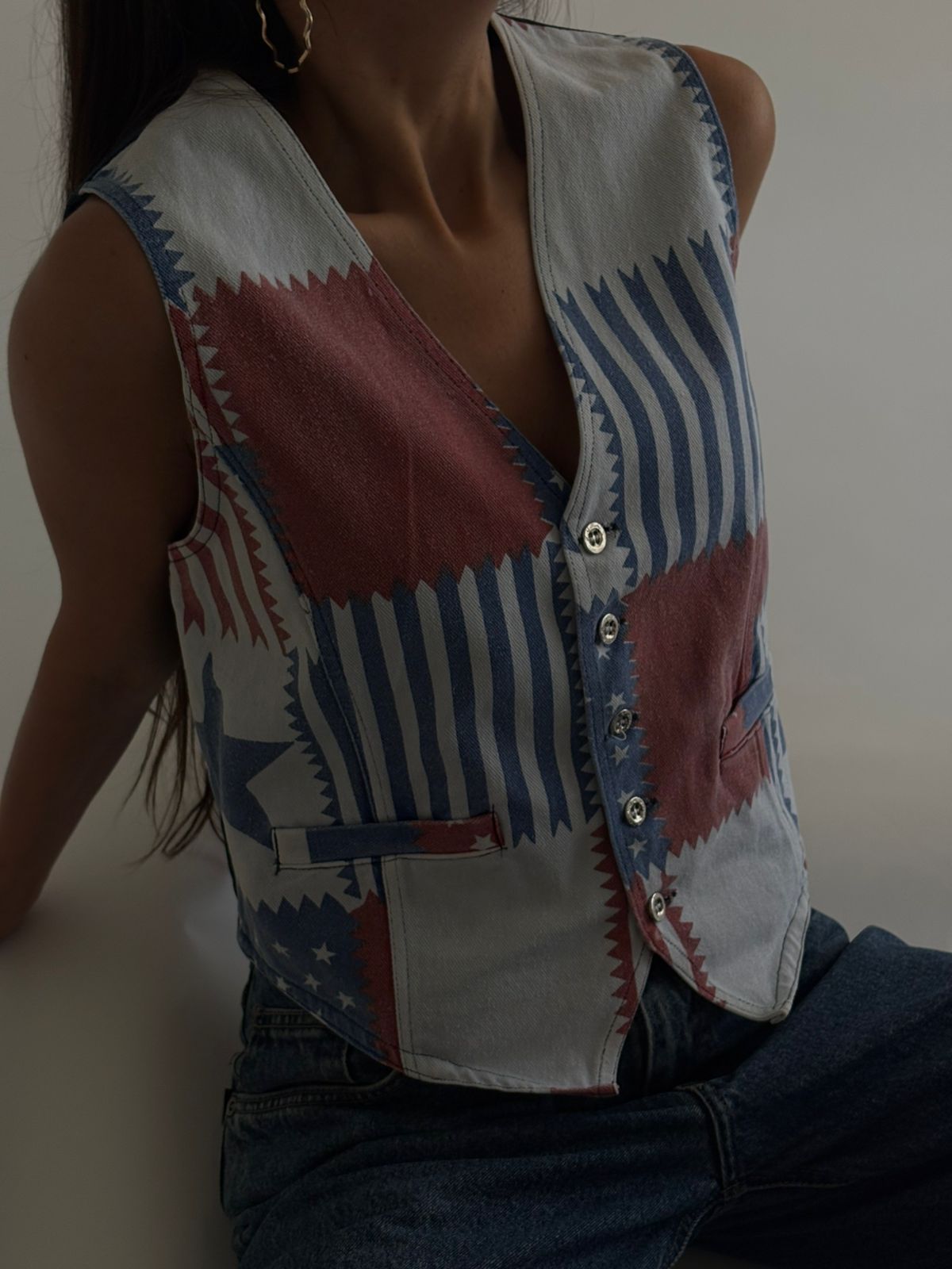 Vintage Western Denim Vest