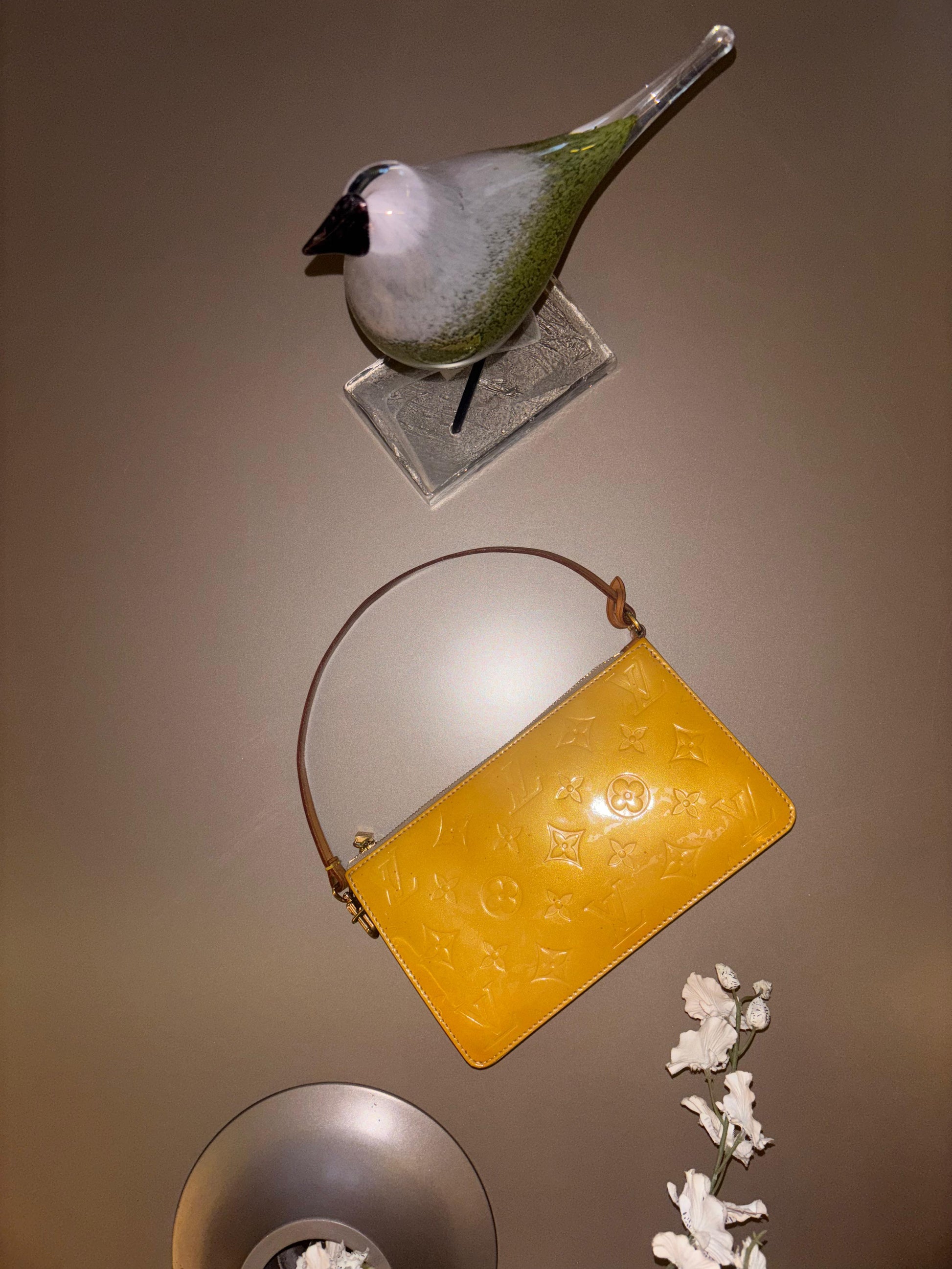 Vintage Louis Vuitton Pochette in glossy yellow