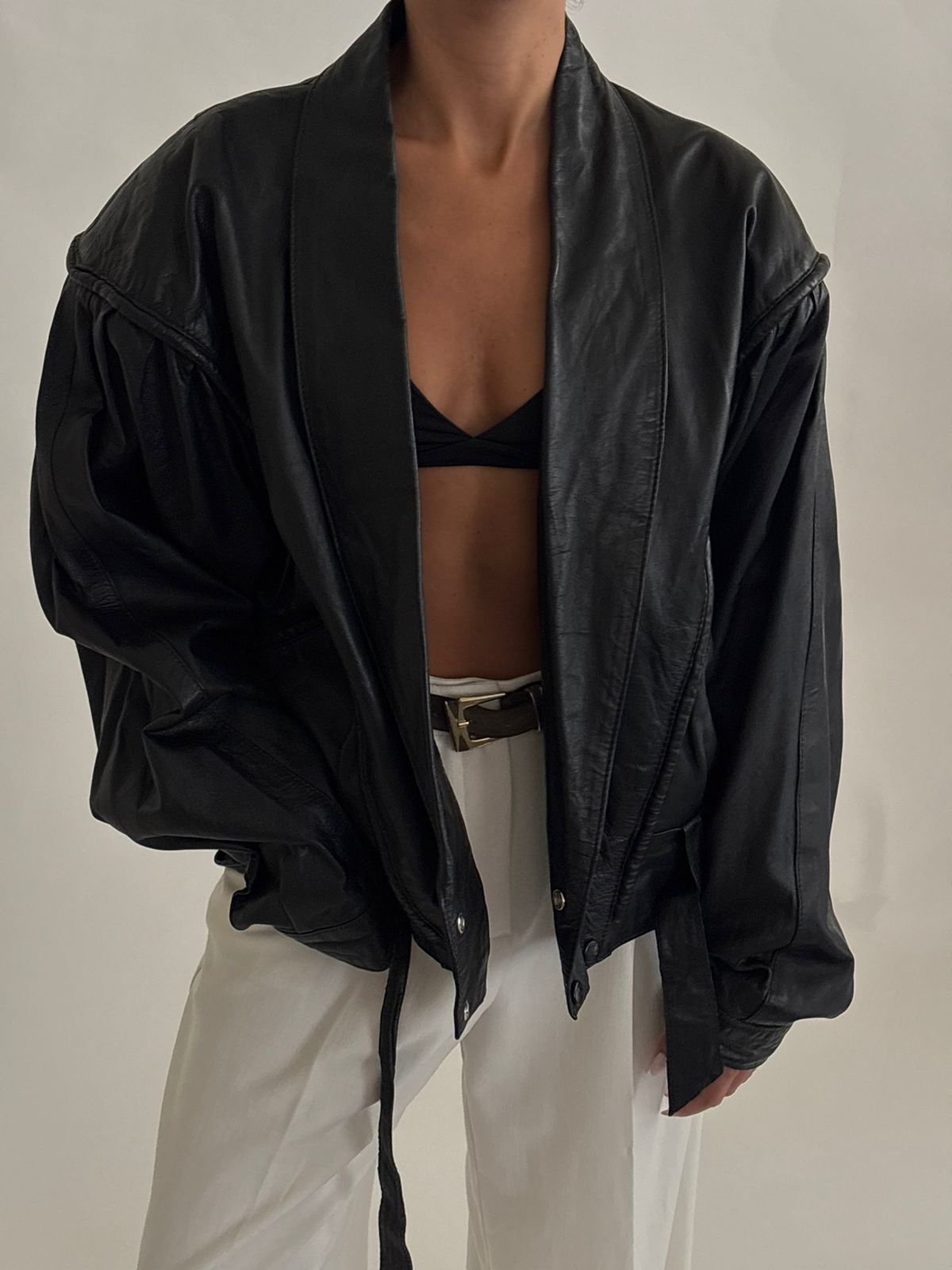 Vintage leather Bomber Jacket