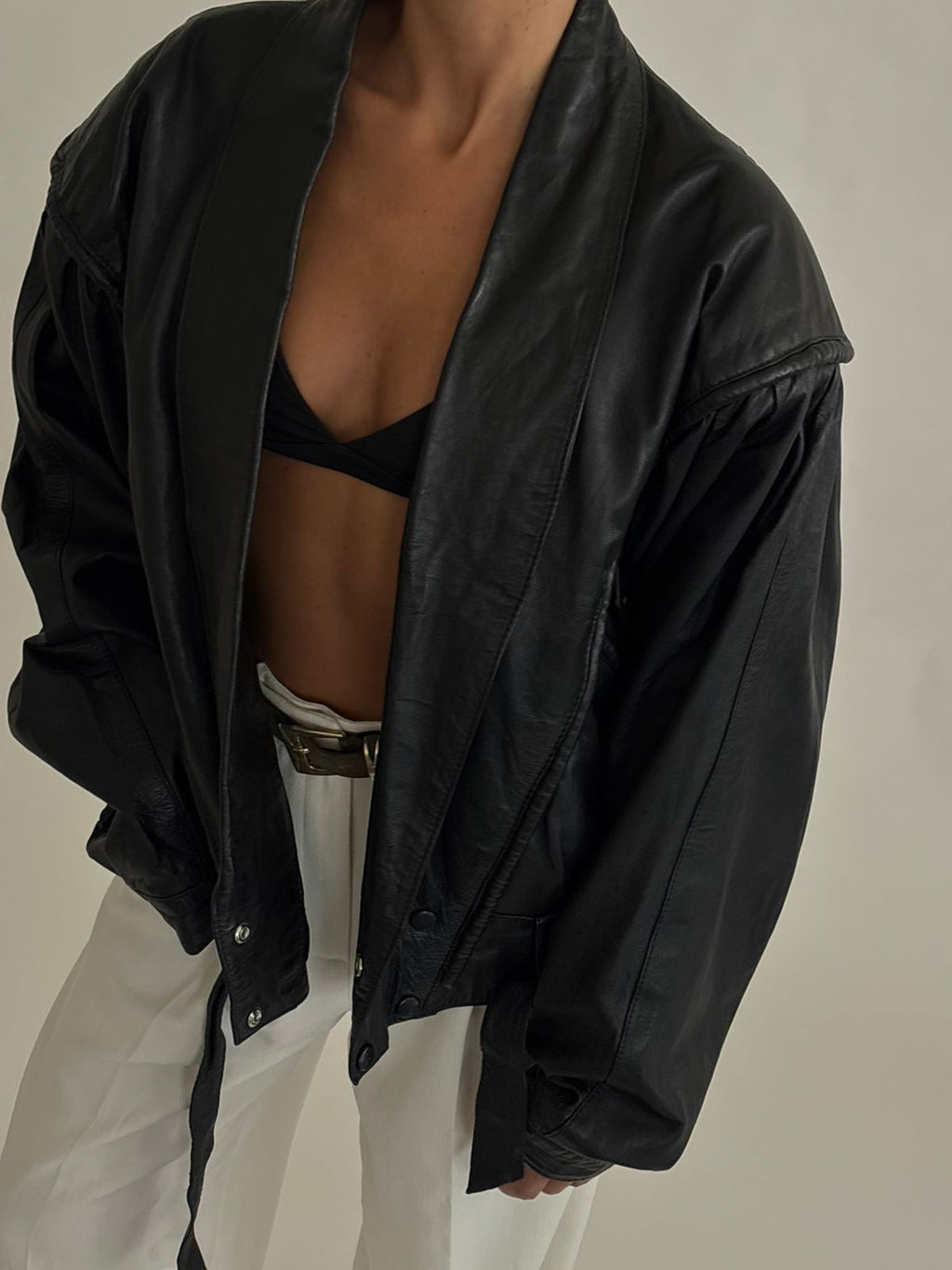 Vintage leather Bomber Jacket