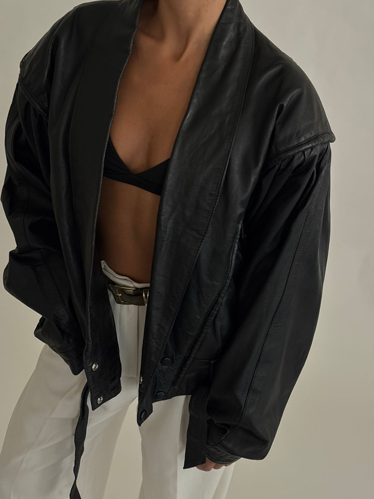 Vintage leather Bomber Jacket