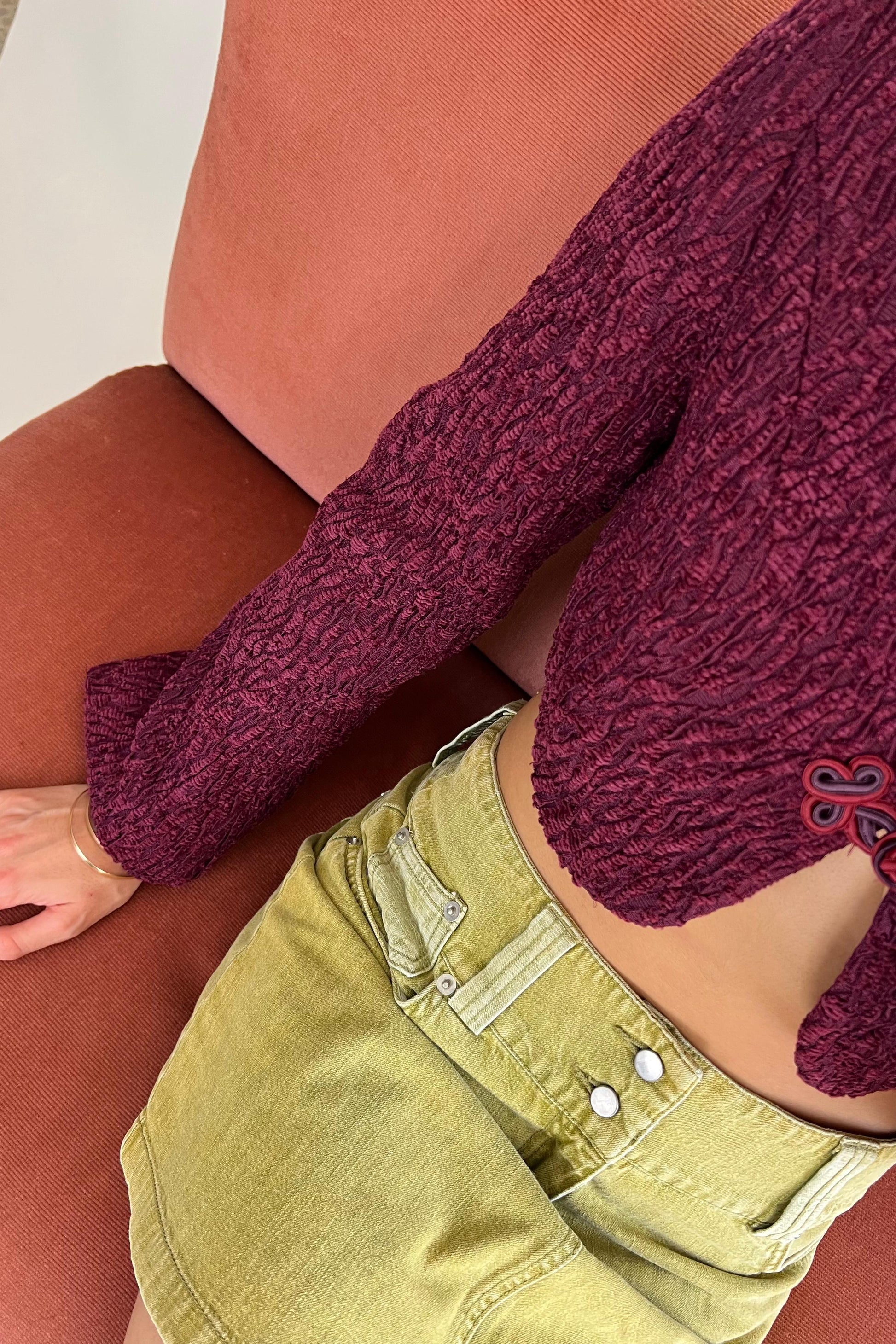 Vintage cropped velve blazer