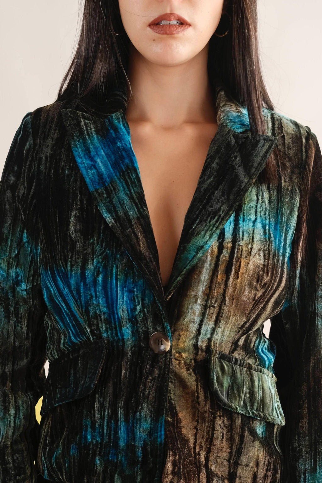 Y2K shiny velvet blazer