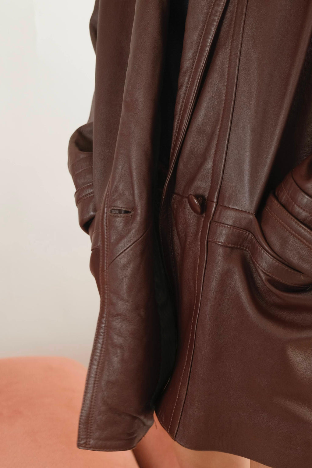Vintage leather oversized jacket