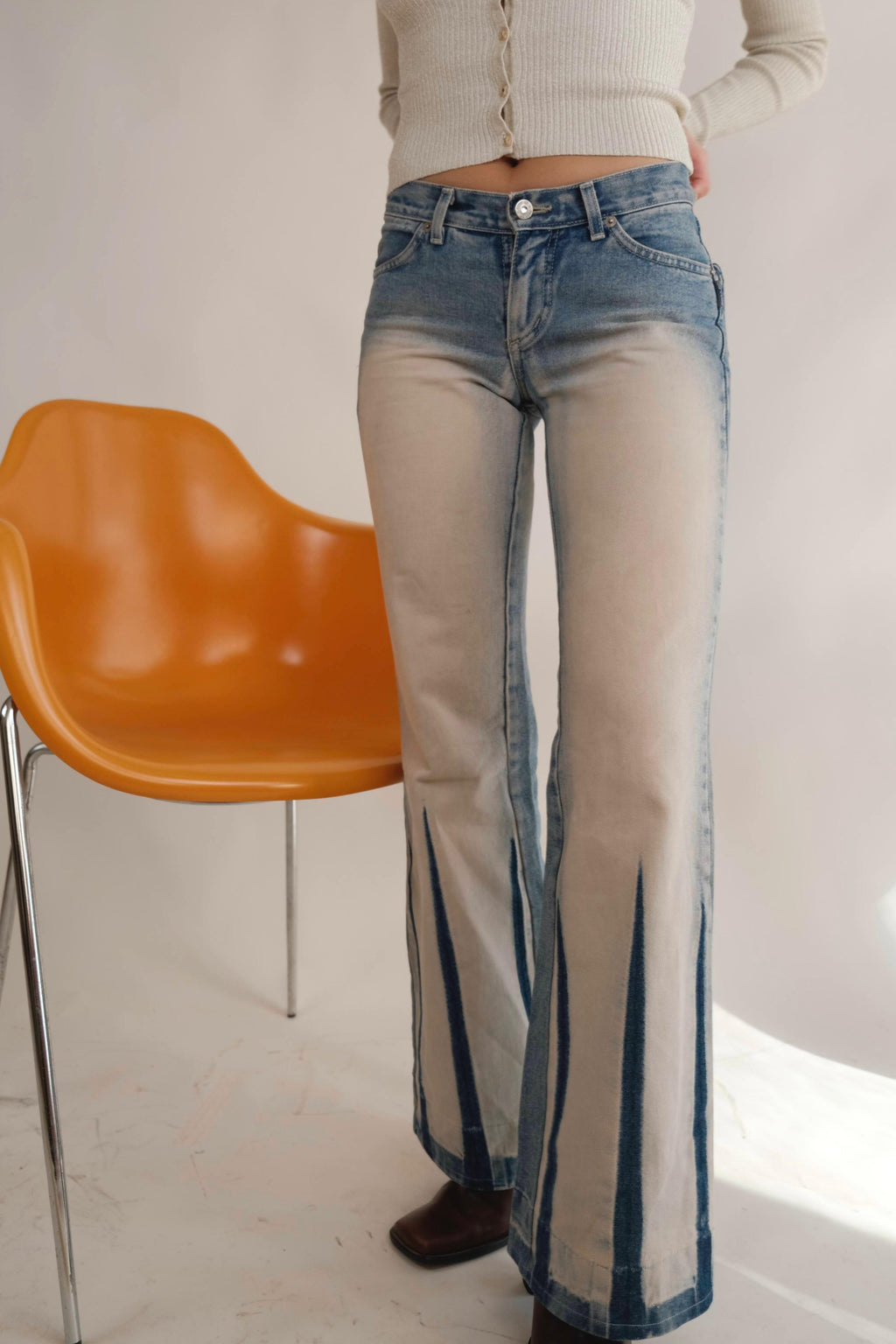 y2k low waist tie die denim 100% cotton