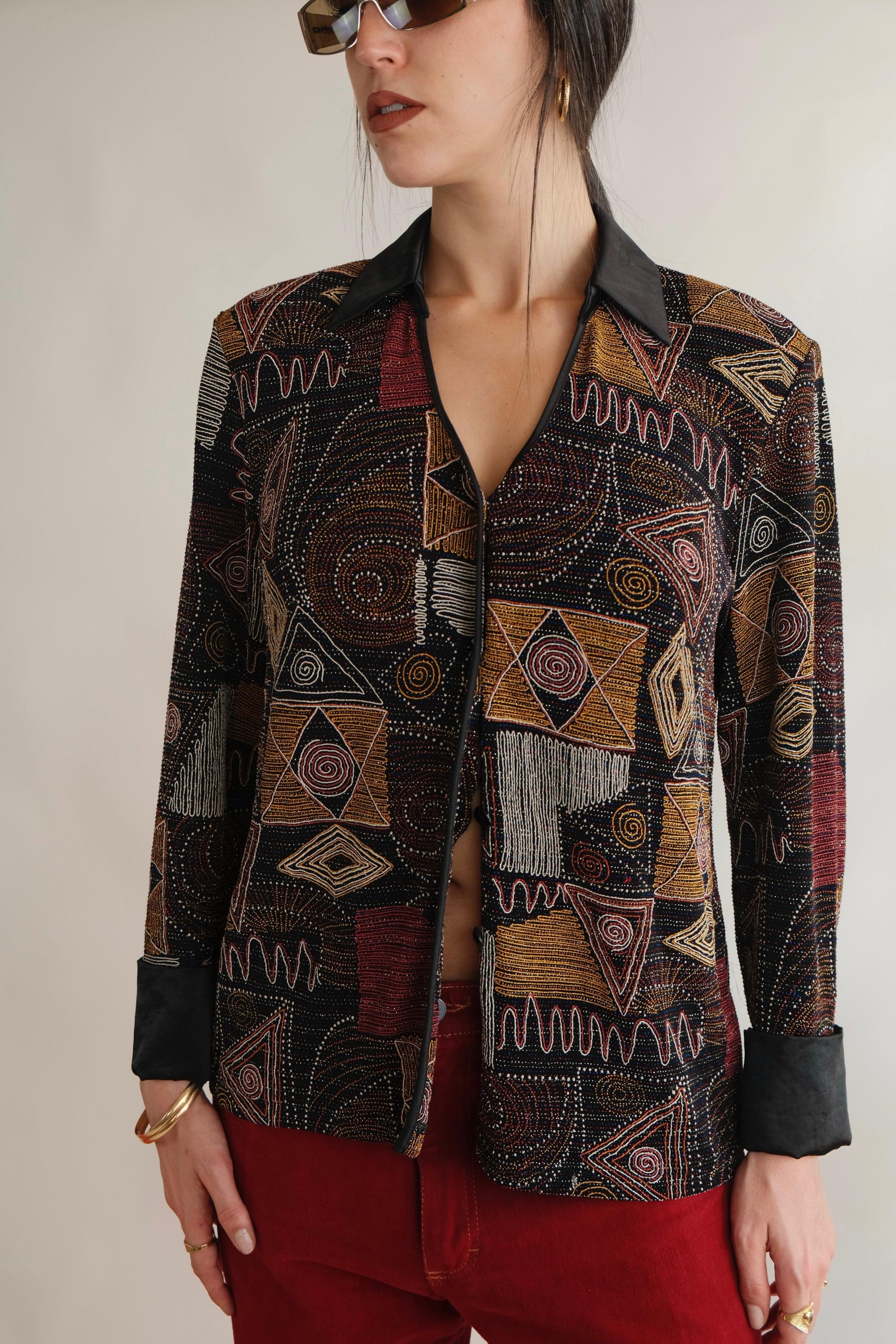Metallic pattern vintage shirt