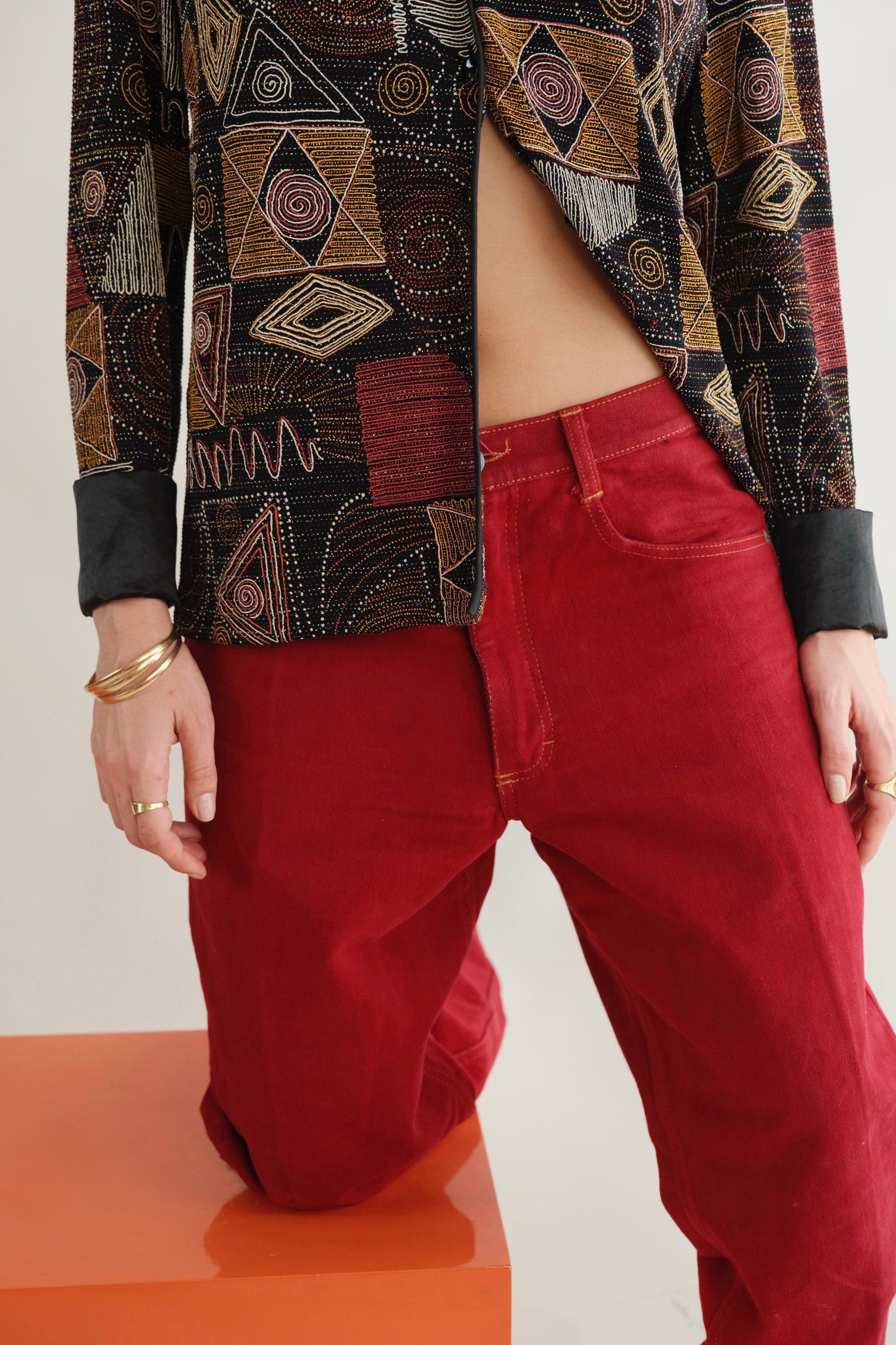 Metallic pattern vintage shirt