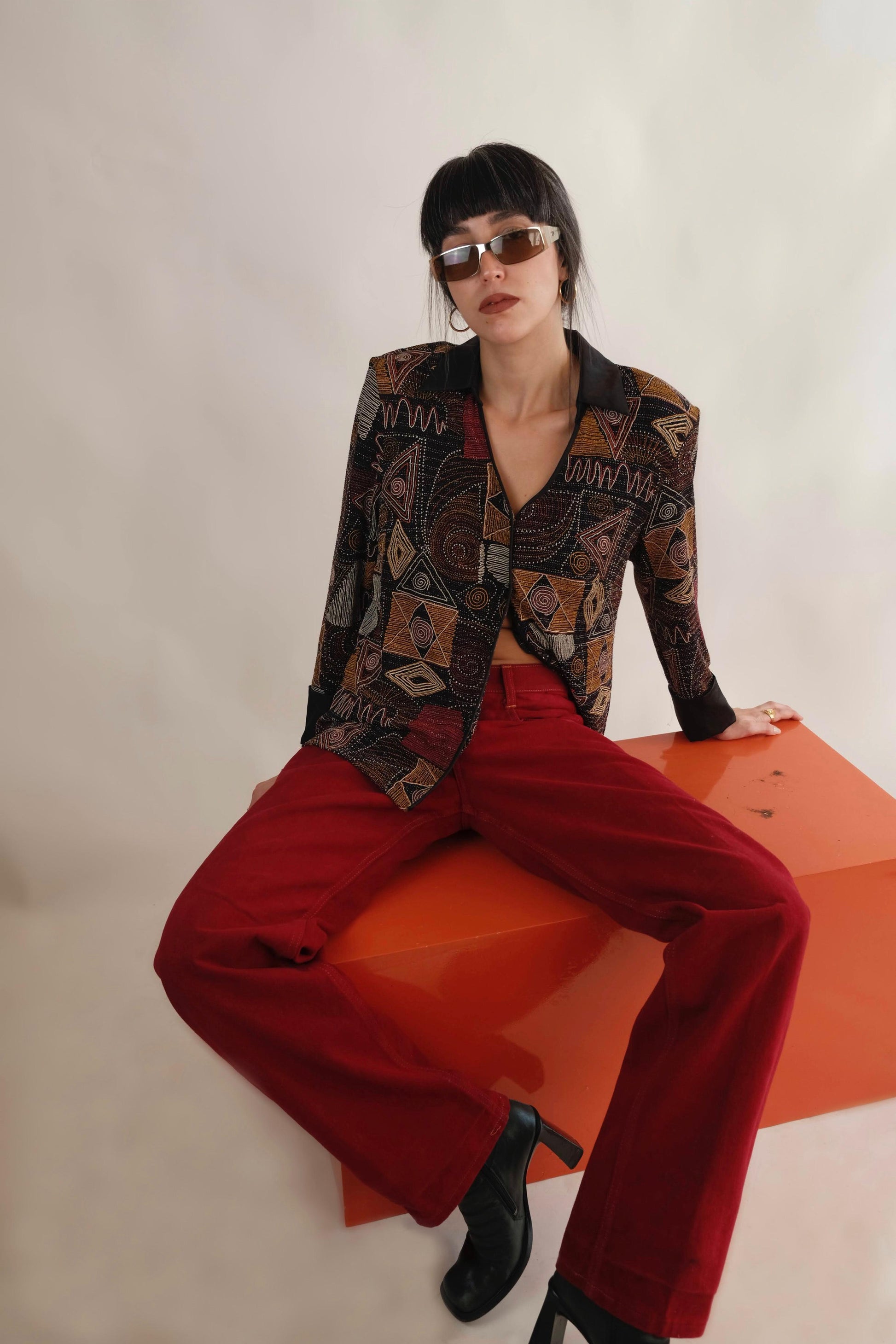 Metallic pattern vintage shirt