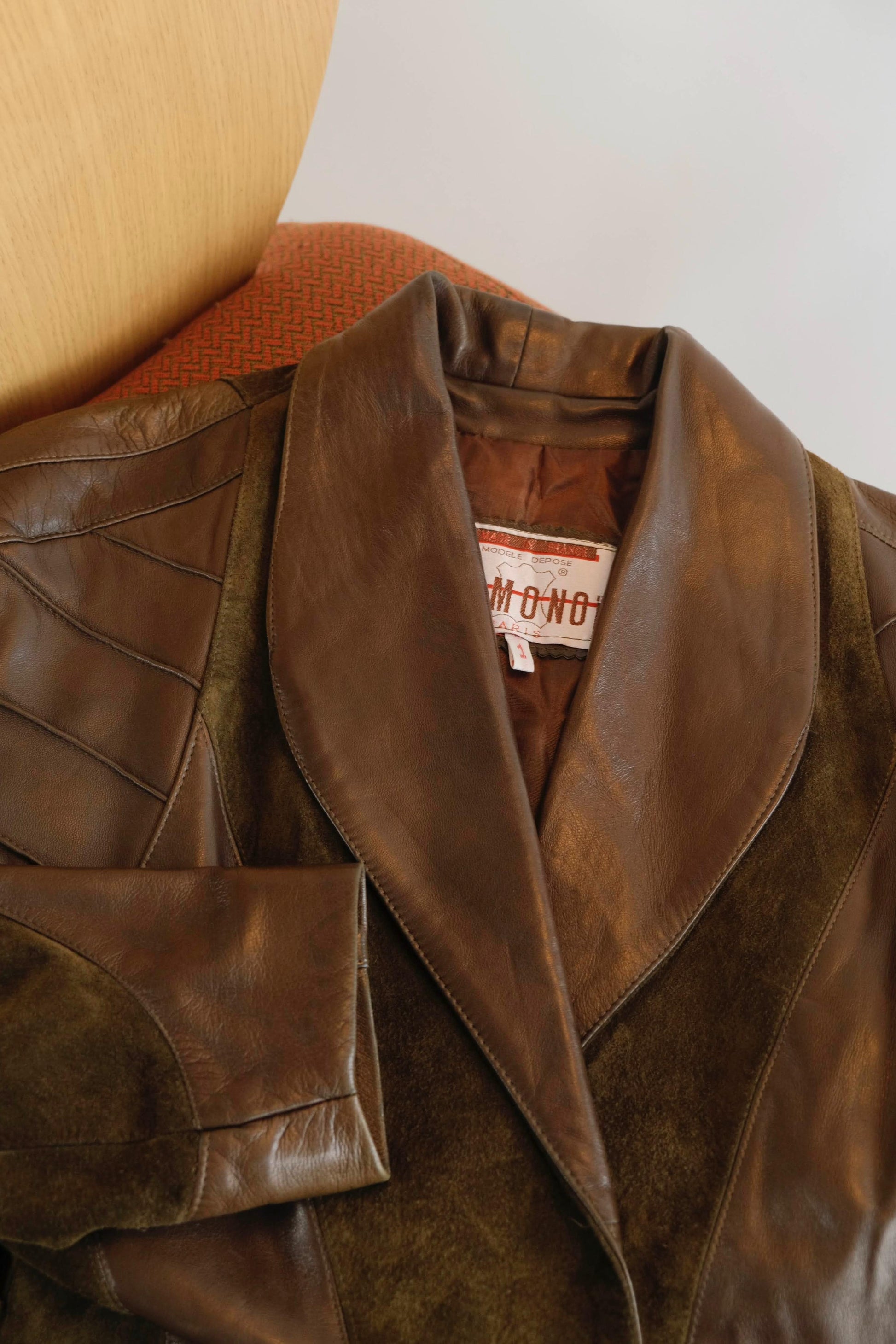 Homonoï suede and leather patchwork jacket