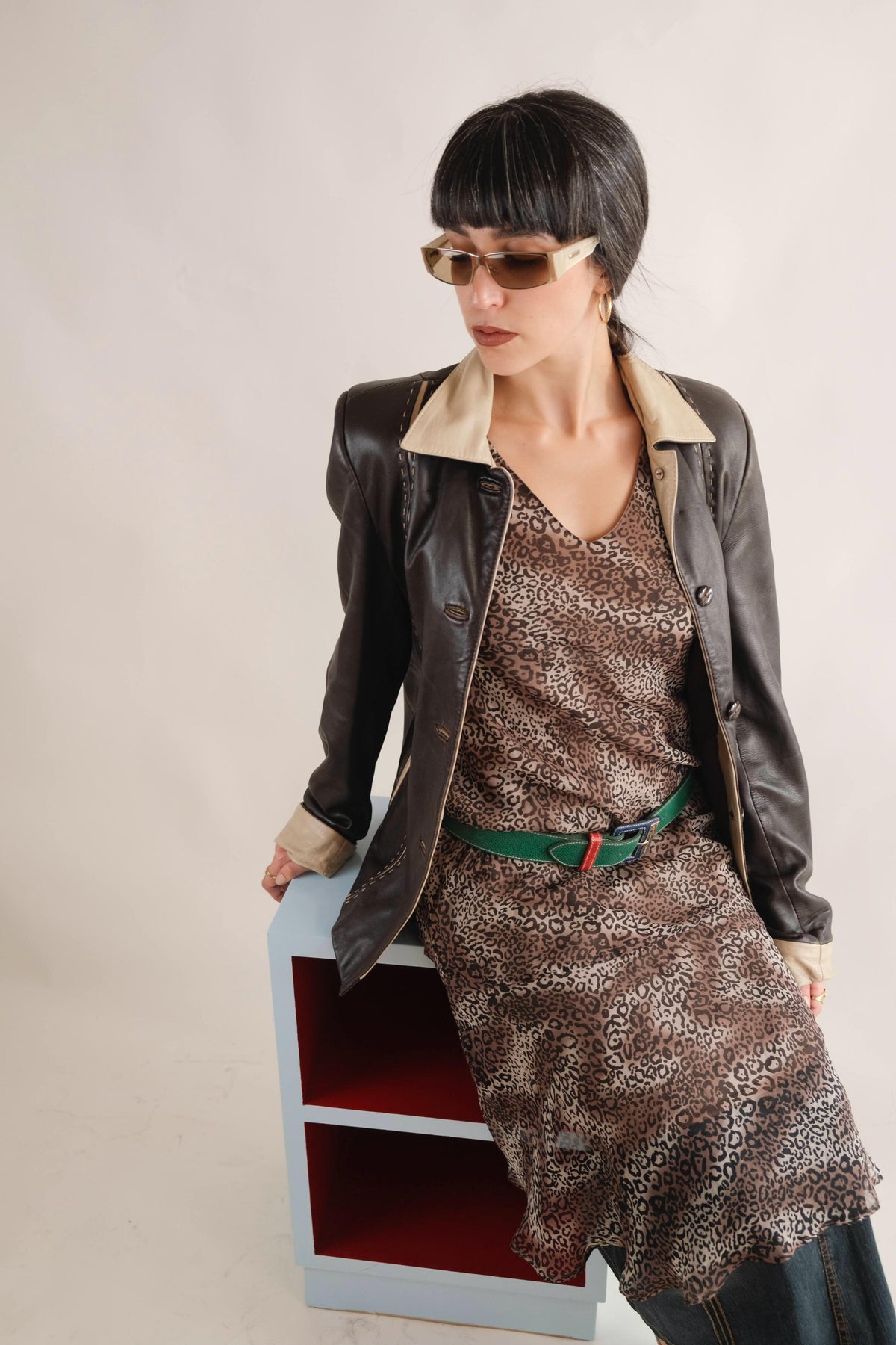 Brown leather jacket