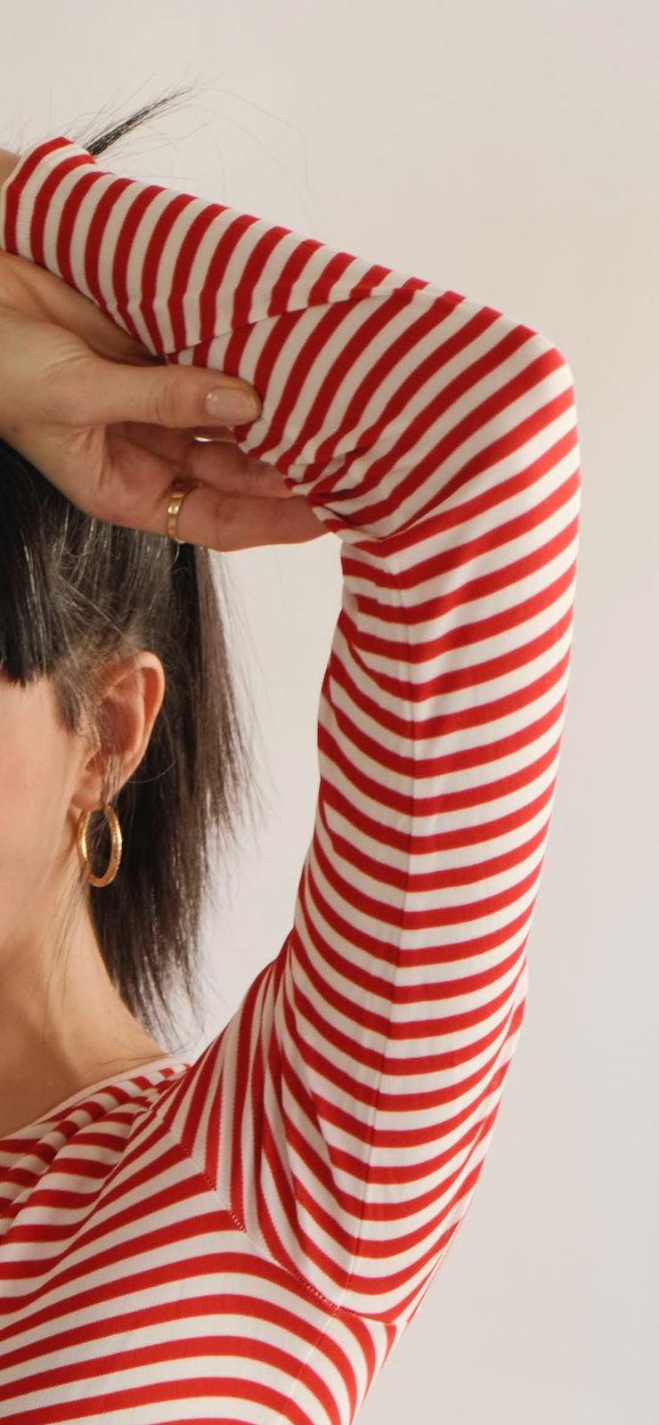 Max Mara classic white and red striped top