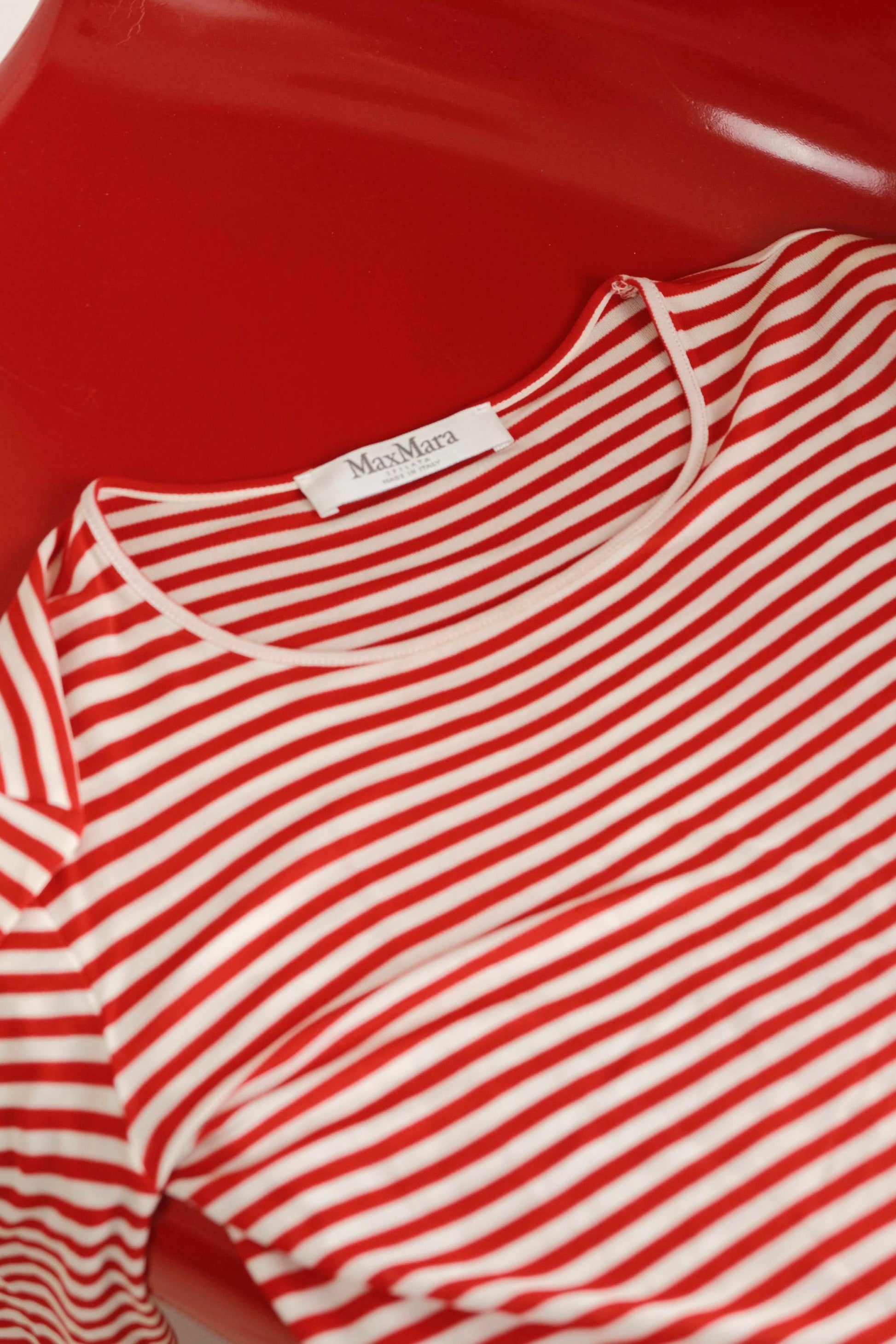 Max Mara classic white and red striped top