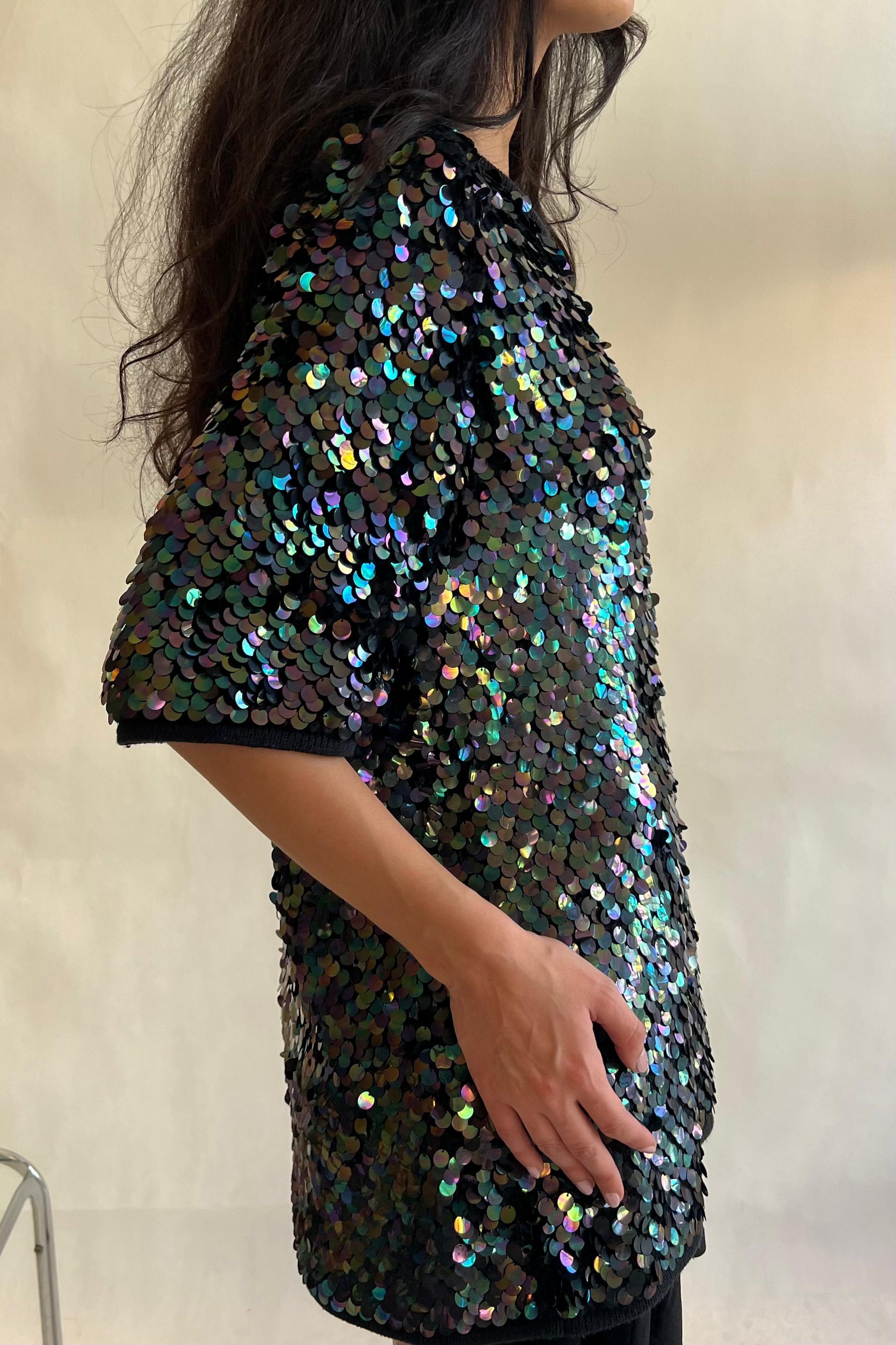 Vintage oversized sequined knit