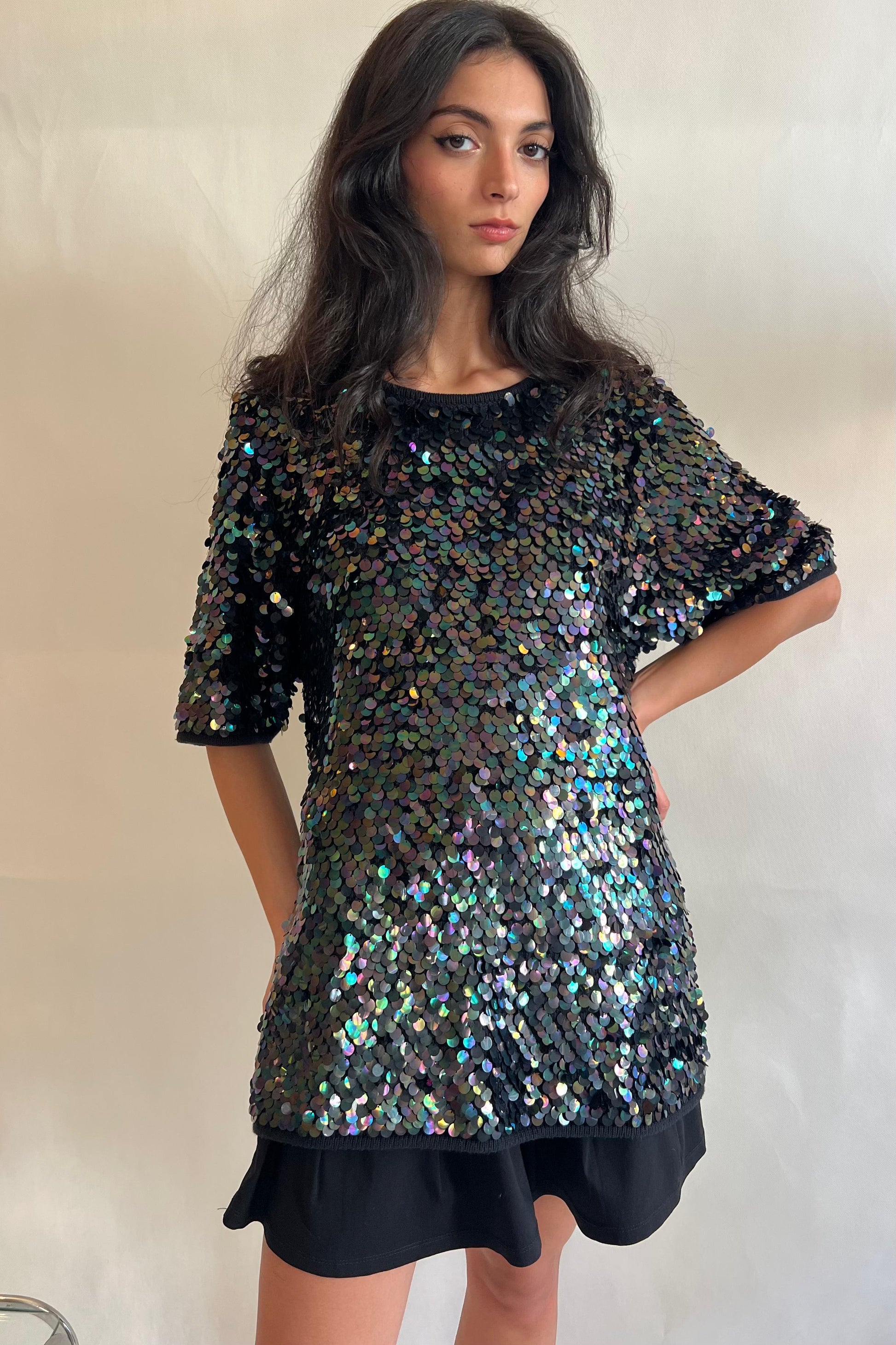 Vintage oversized sequined knit