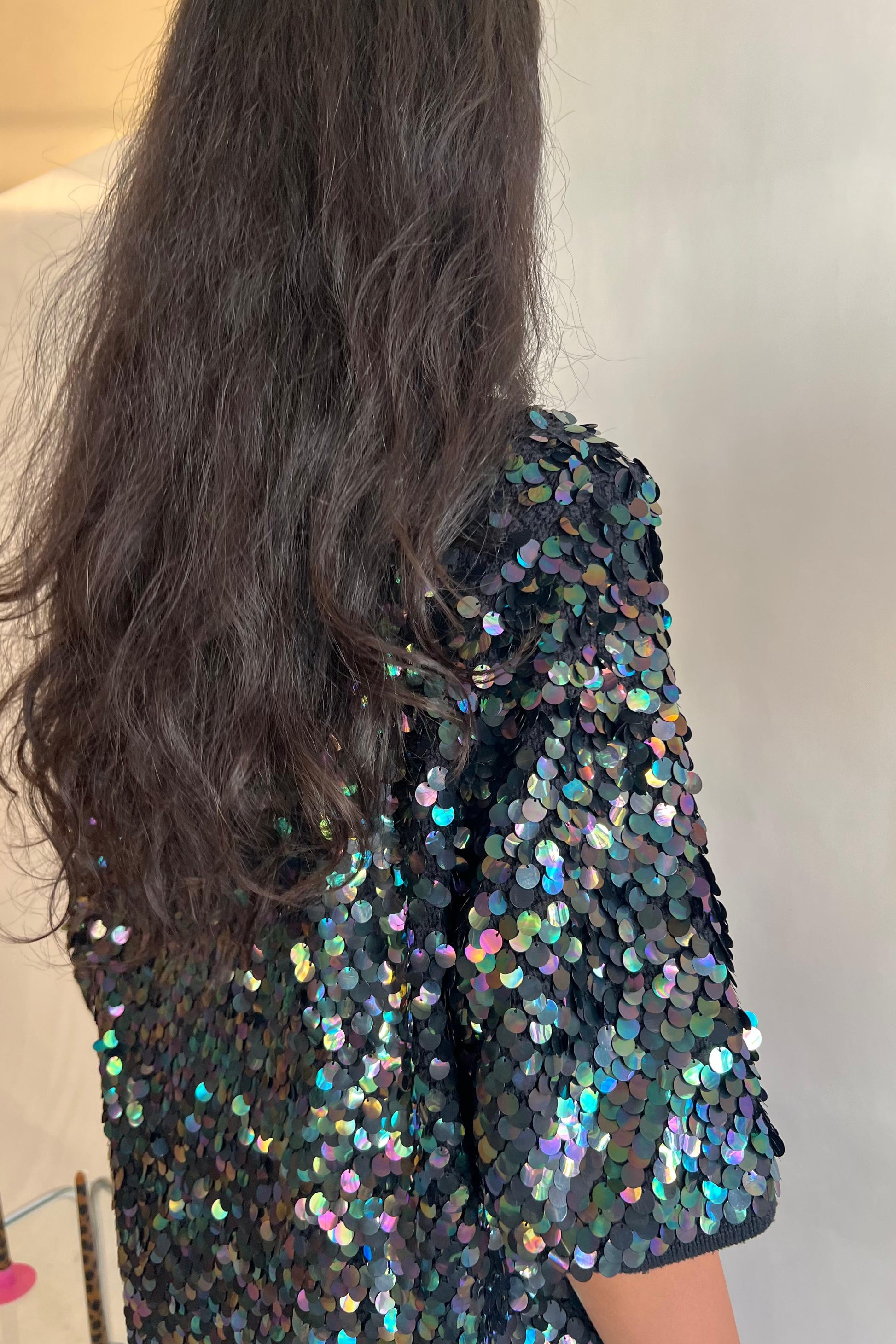 Vintage oversized sequined knit