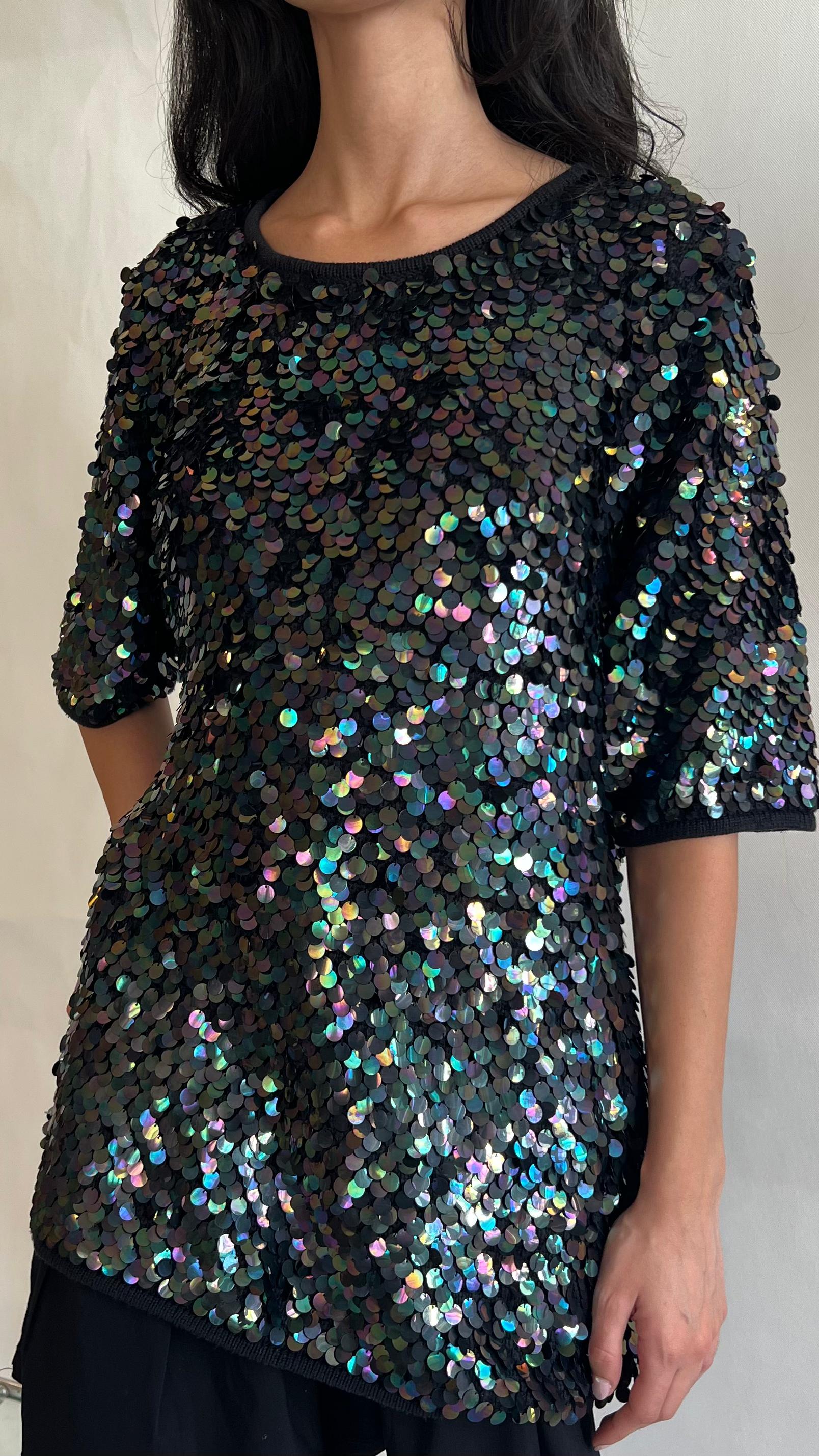 Vintage oversized sequined knit