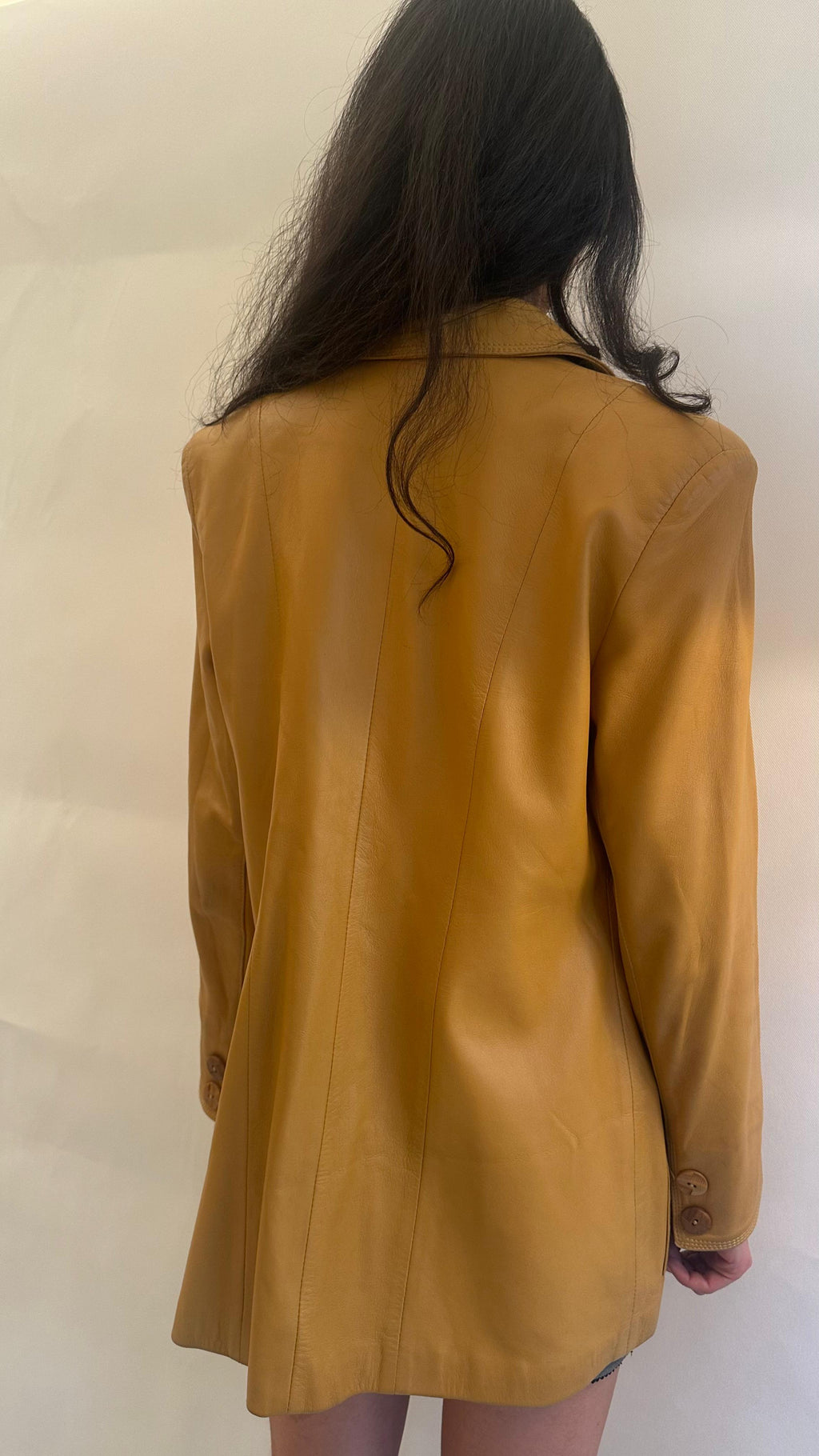Genuine mustard leather jacket