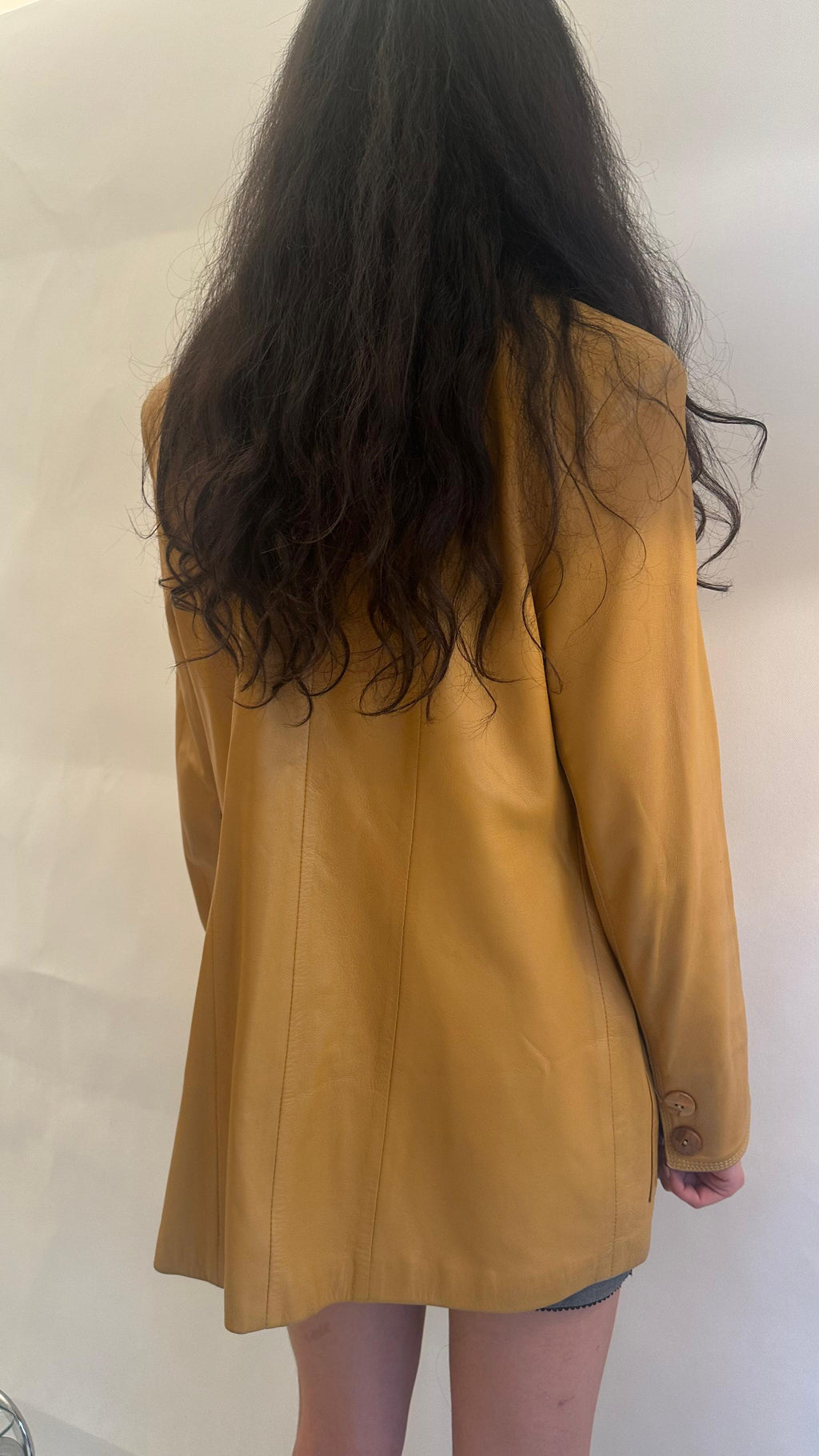 Genuine mustard leather jacket