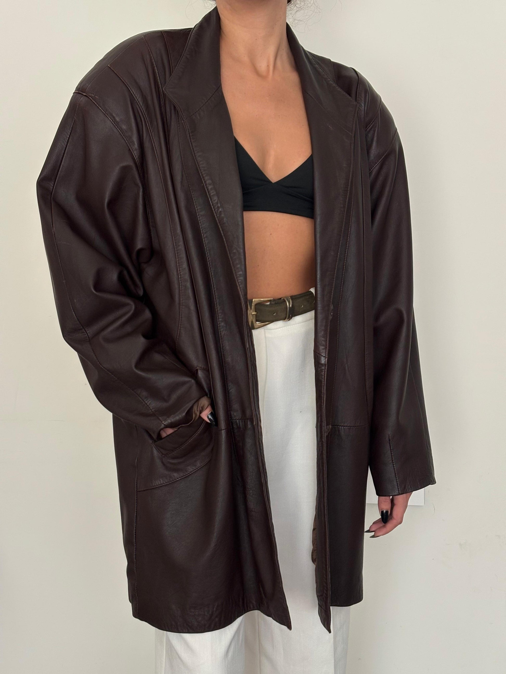 Vintage oversized leather blazer