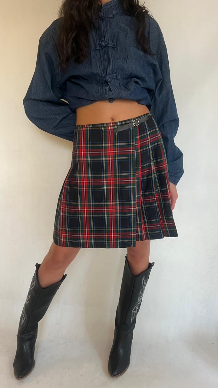 Y2K Pleated tartan skirt
