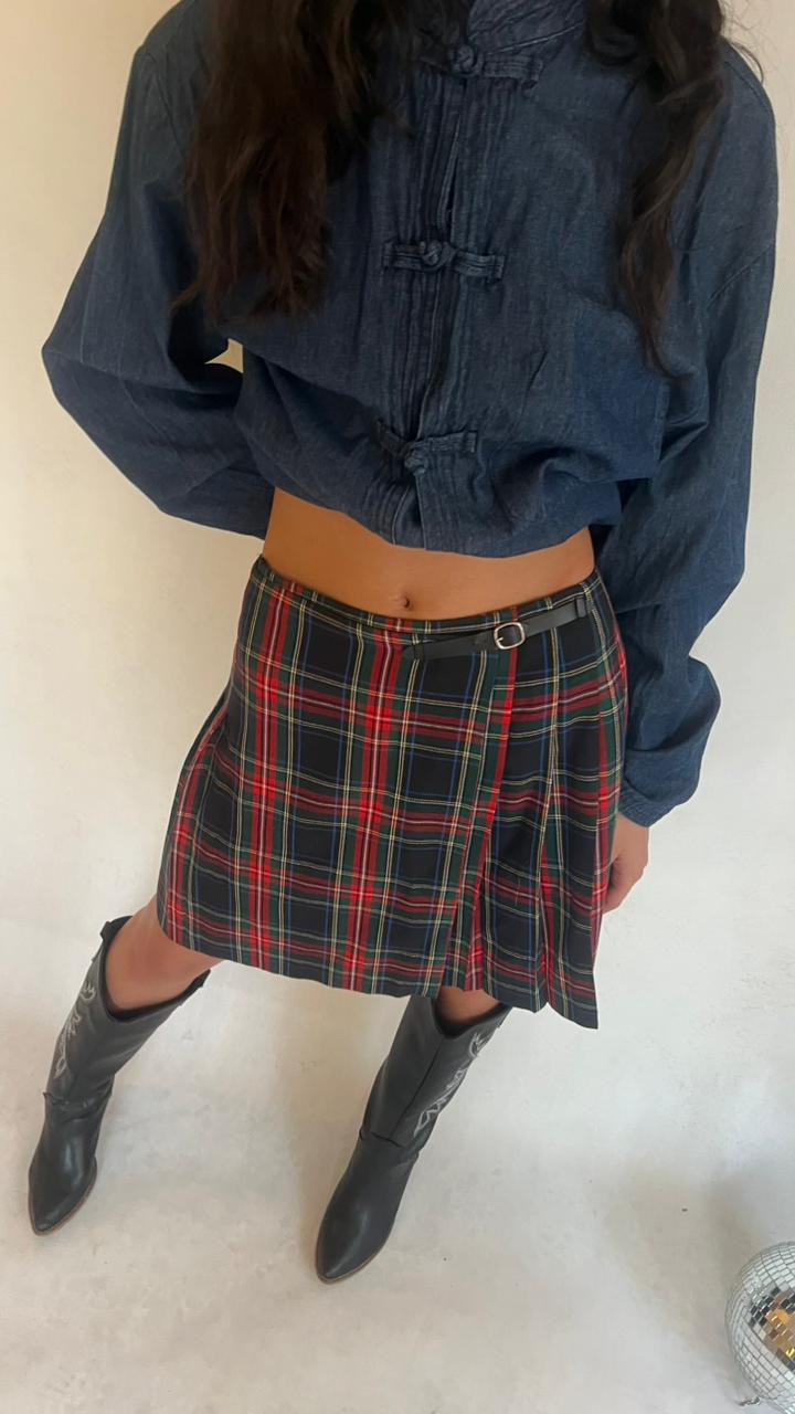 Y2K Pleated tartan skirt