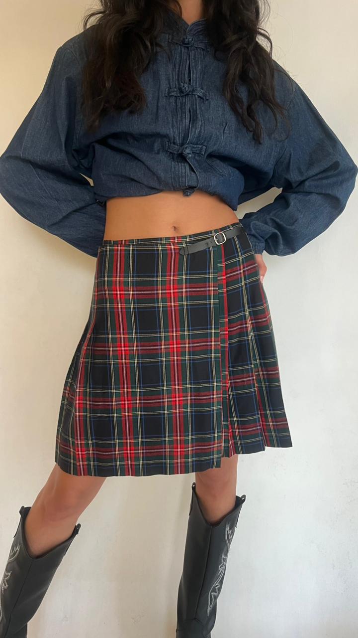 Y2K Pleated tartan skirt