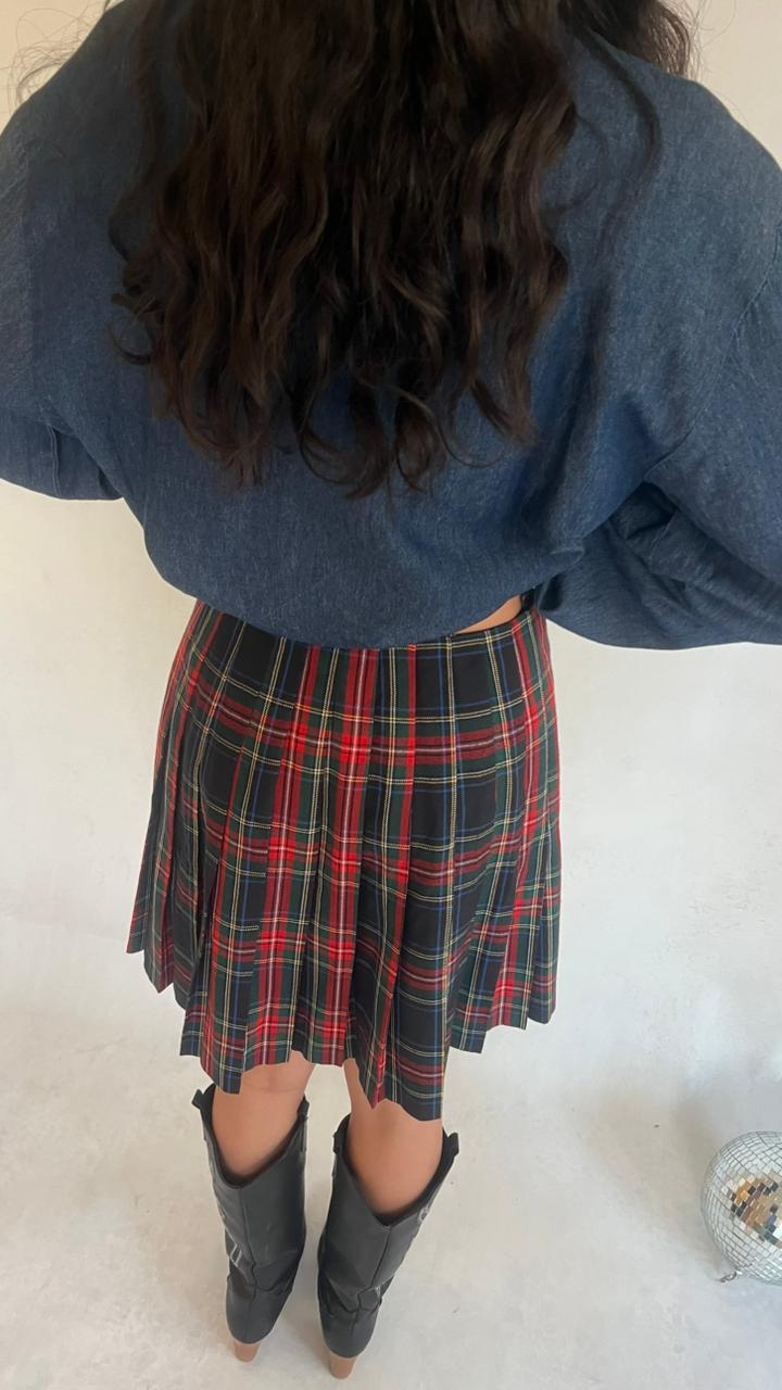 Y2K Pleated tartan skirt