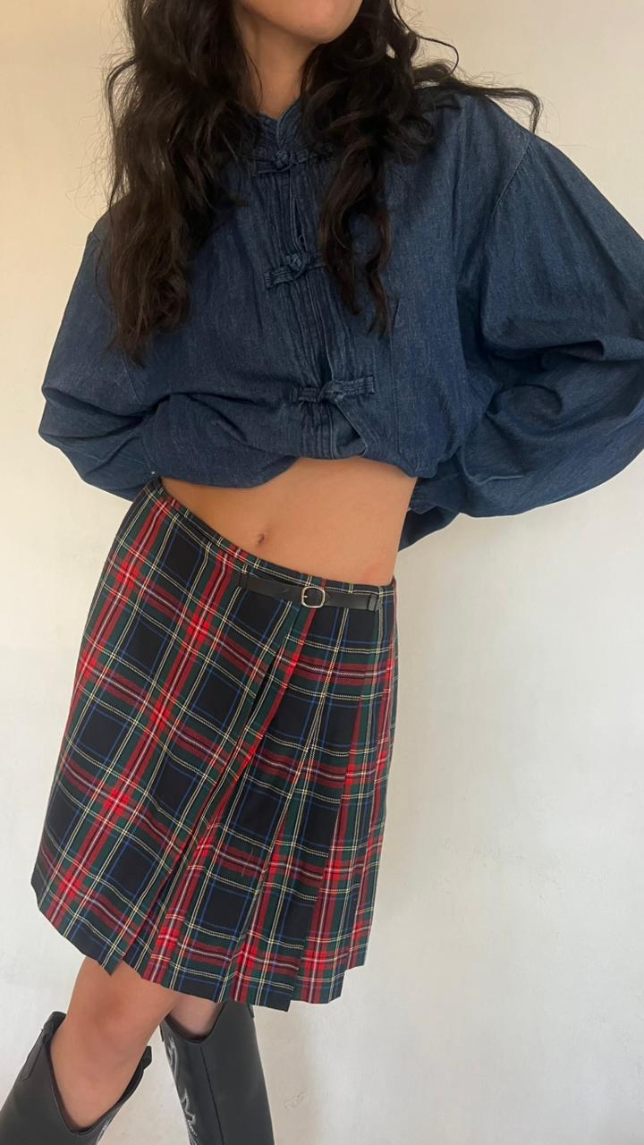 Y2K Pleated tartan skirt