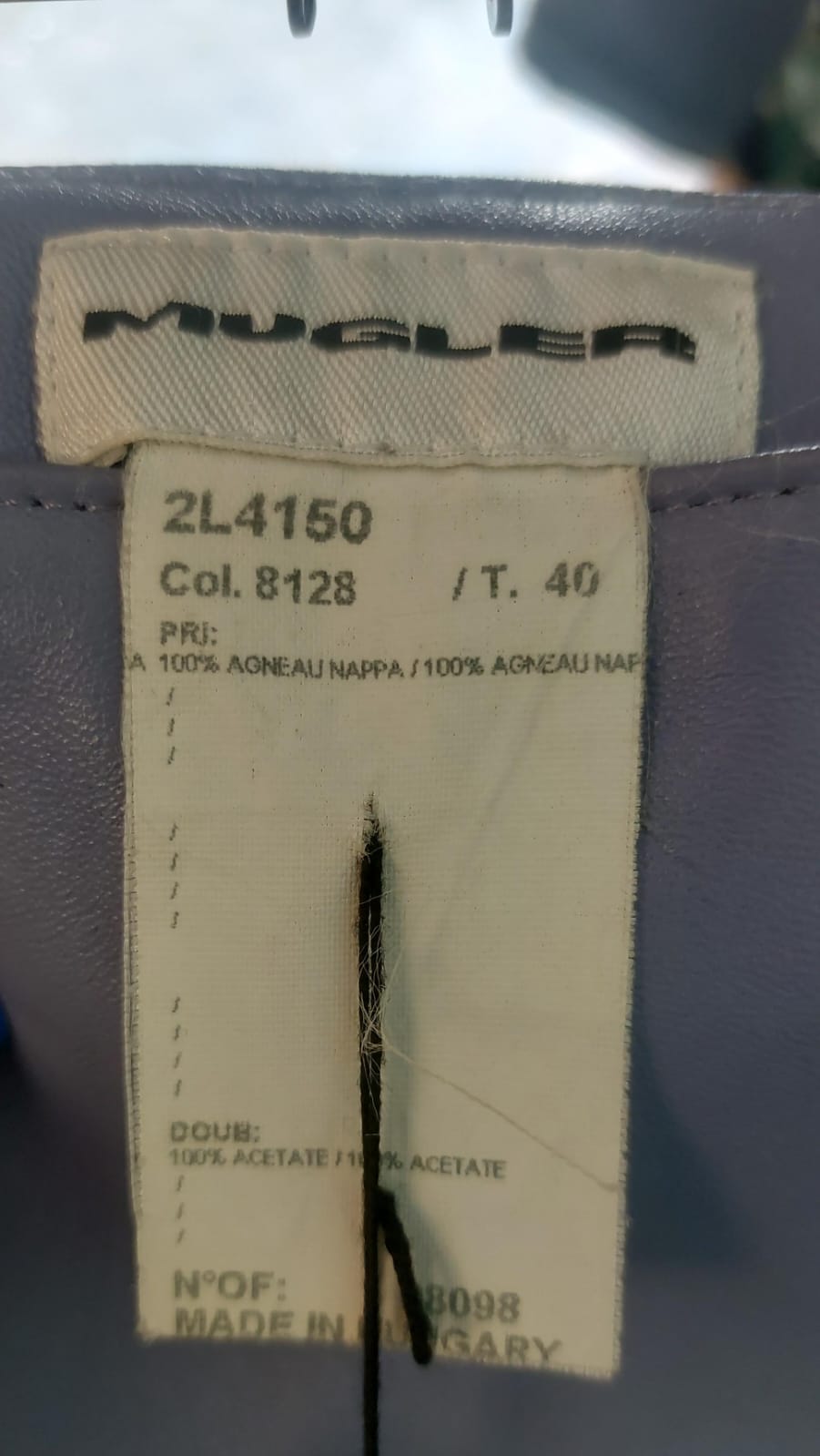 Mugler leather lavender skirt