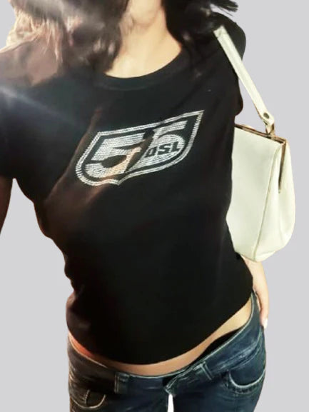 Vintage Diesel 55 DSL Y2K Baby Tee