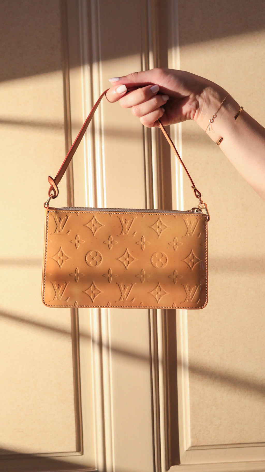 Vintage Louis Vuitton Pochette in glossy yellow