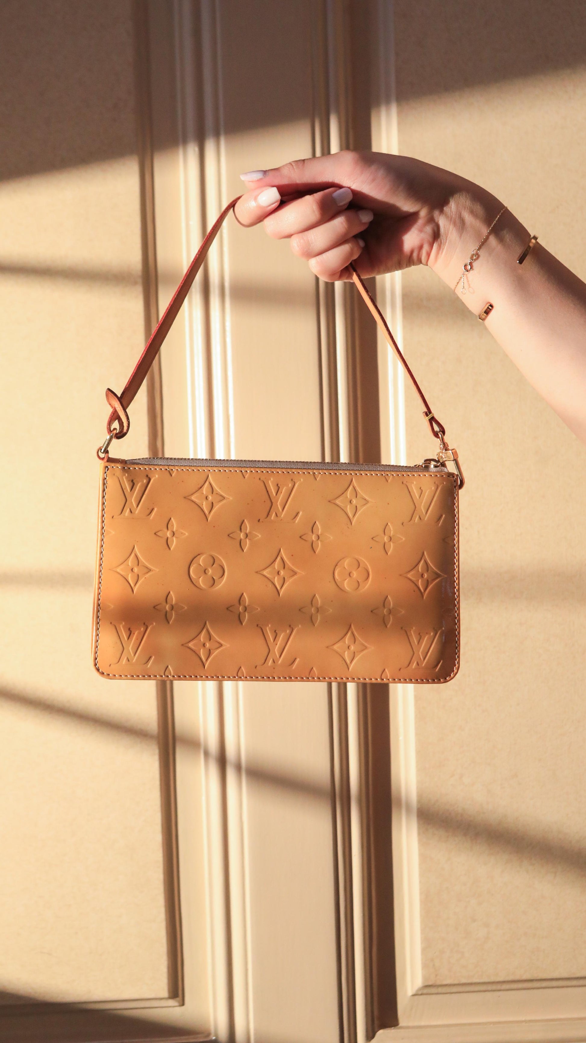 Vintage Louis Vuitton Pochette in glossy yellow