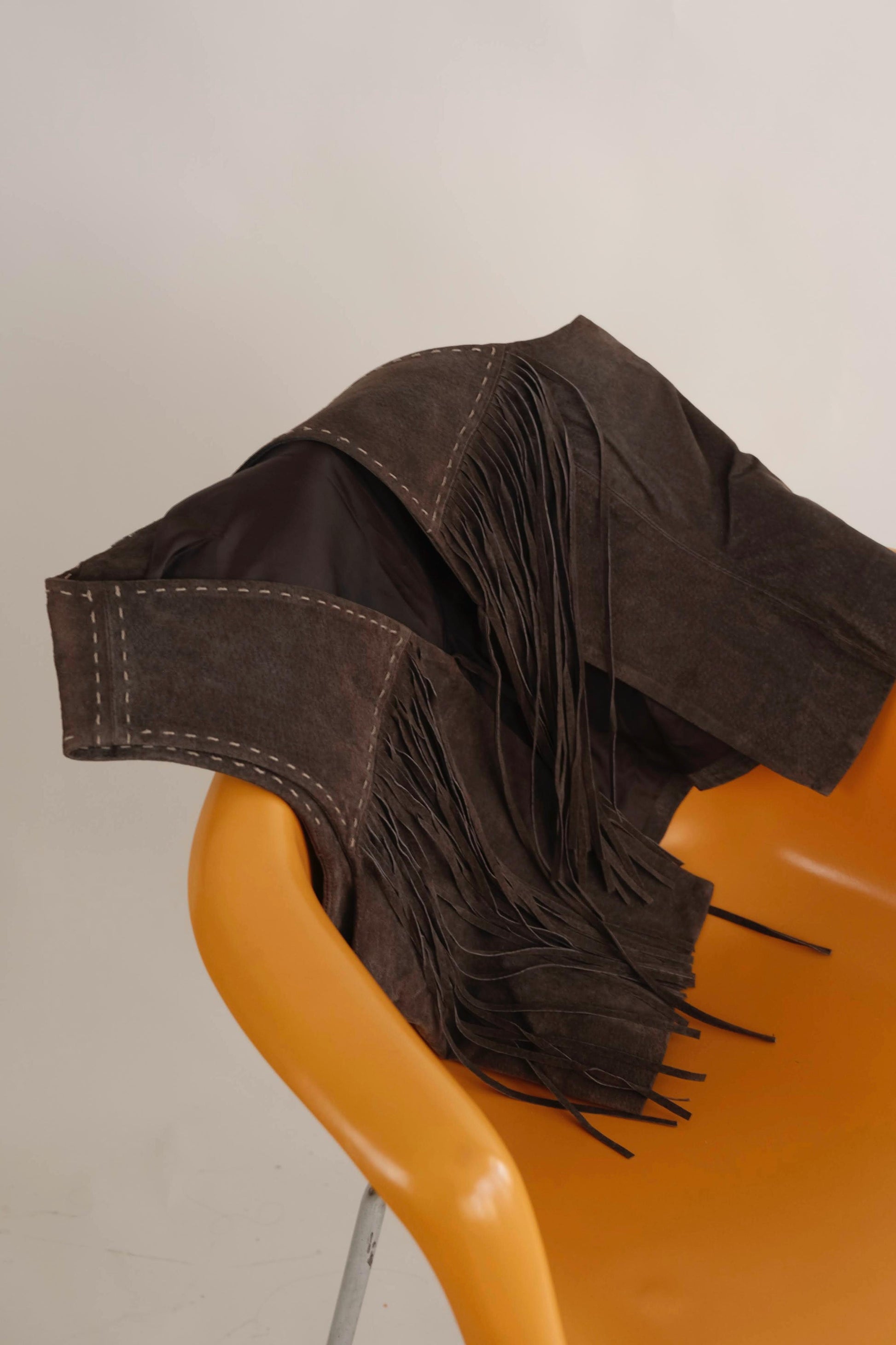 Y2K suede western fringe vest