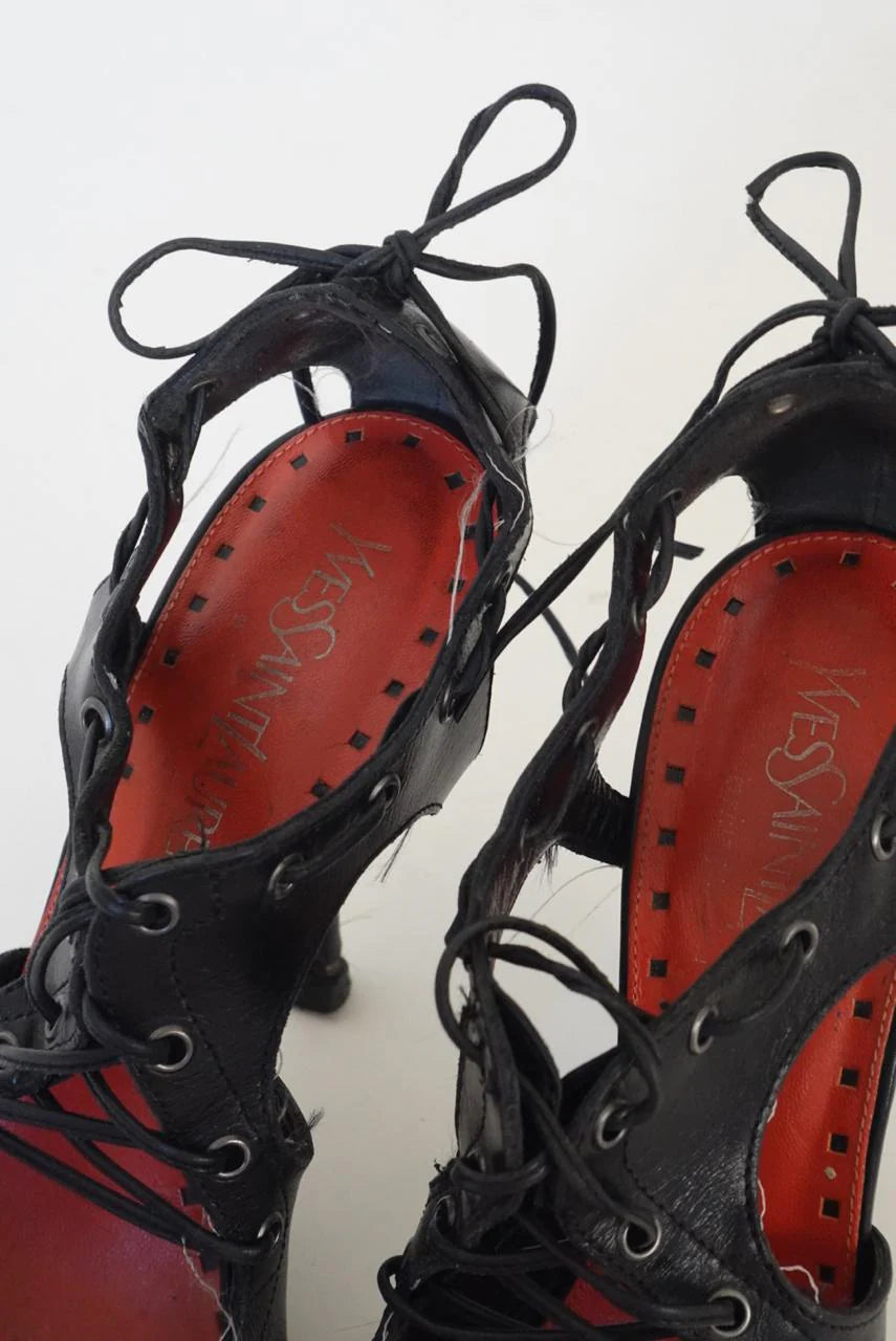 Vintage YSL pointy leather heels