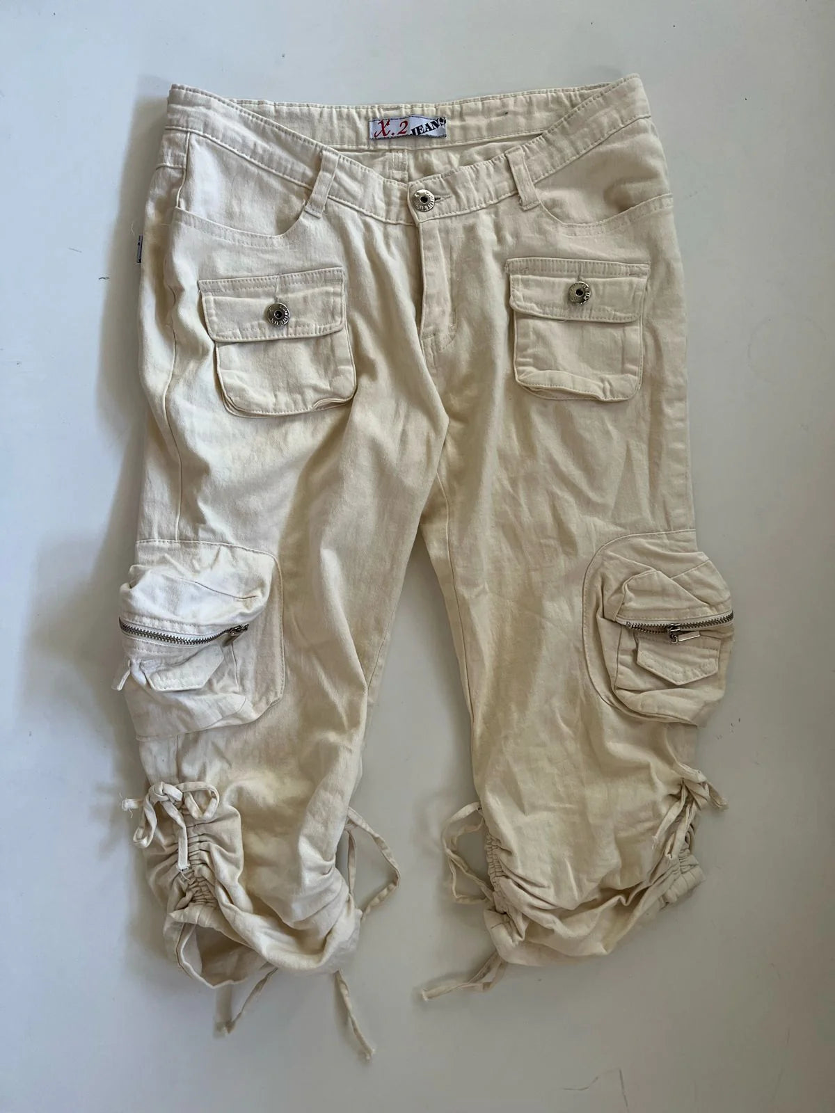 Cargo mid waist capris