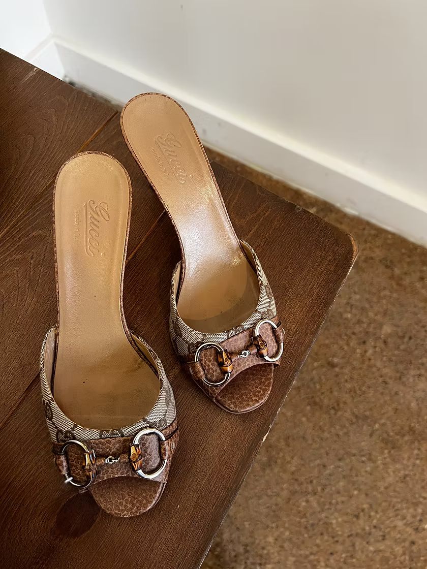 Vintage Gucci Horsebit Brown Sandals