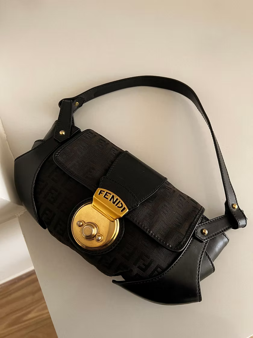 Vintage Fendi Zucchino Shoulder Bag