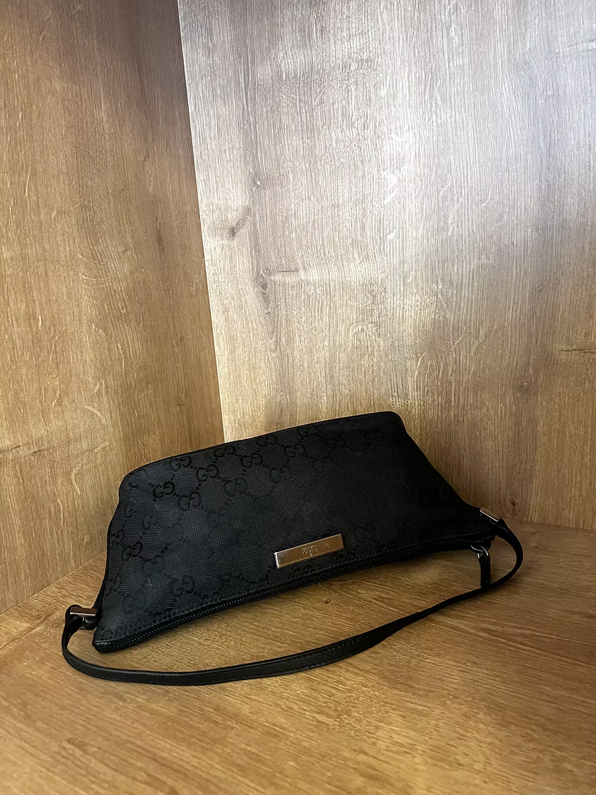 Vintage Black Gucci Boat Bag