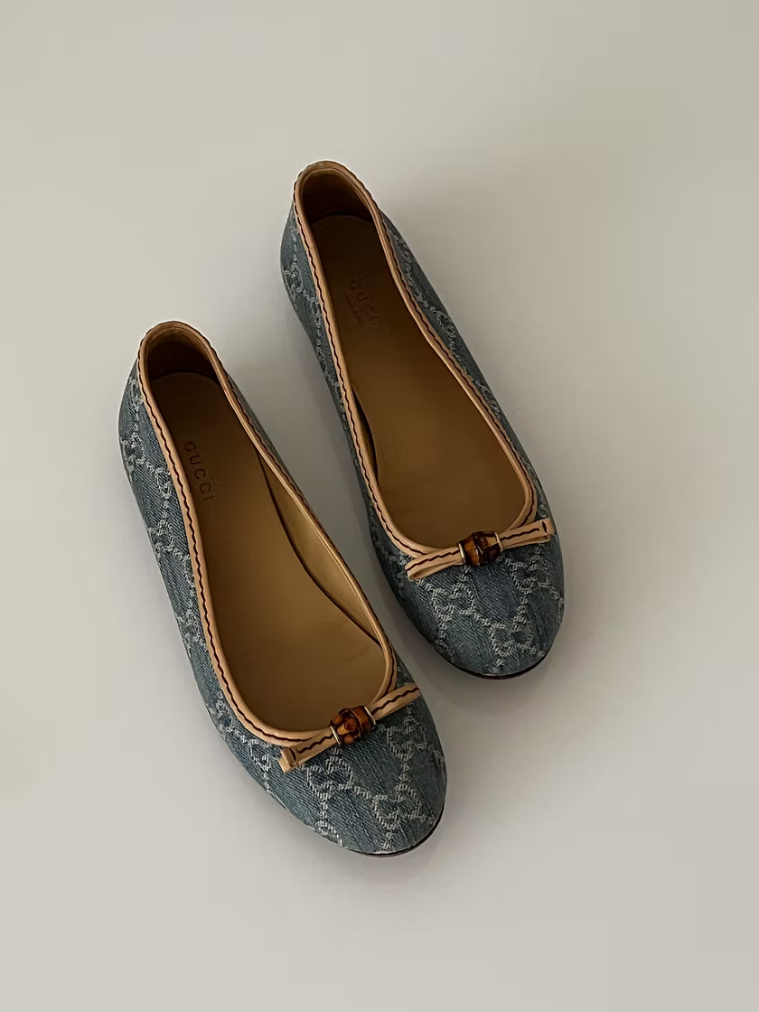 Vintage Gucci Bamboo Ballerinas