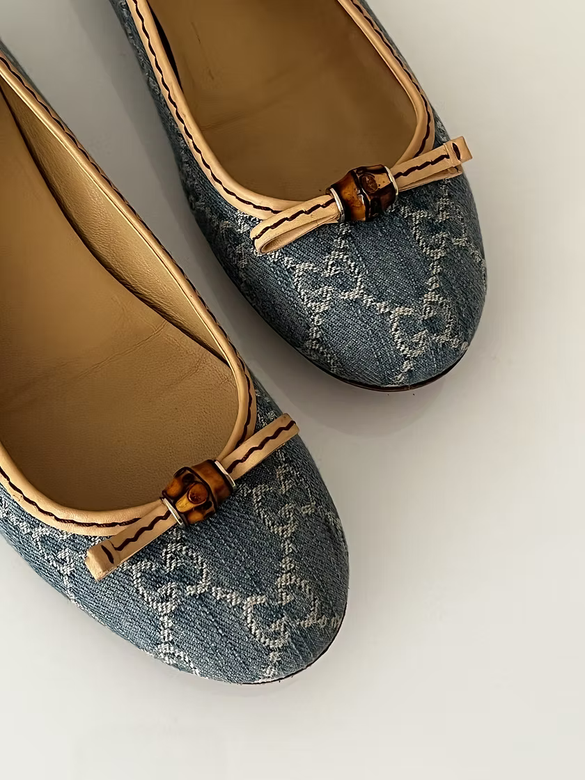 Vintage Gucci Bamboo Ballerinas