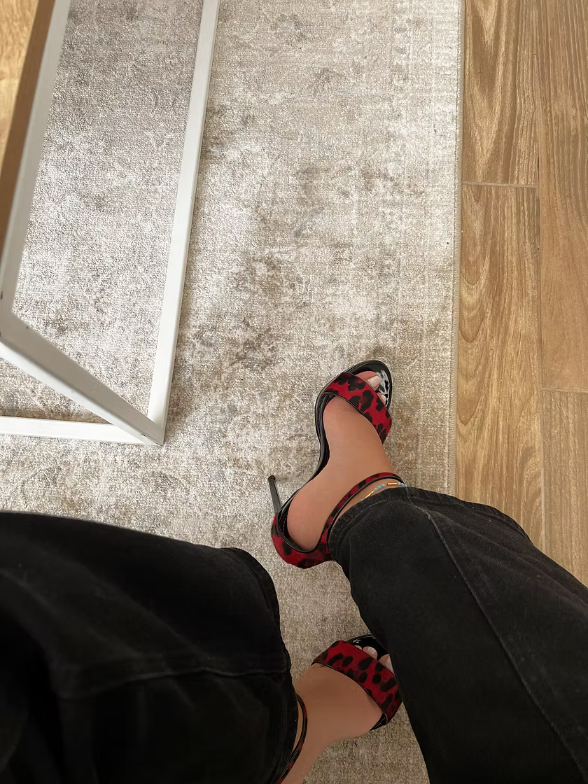 Vintage D&G Red Leopard Print Heels