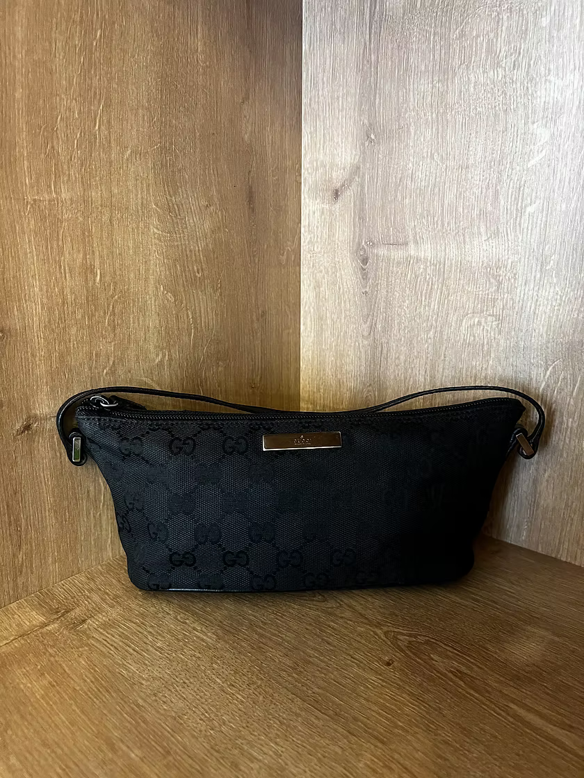 Vintage Black Gucci Boat Bag