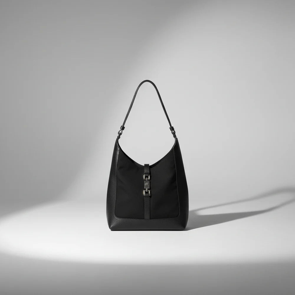 Vintage GUCCI Nylon Jackie Shoulder Bag Black